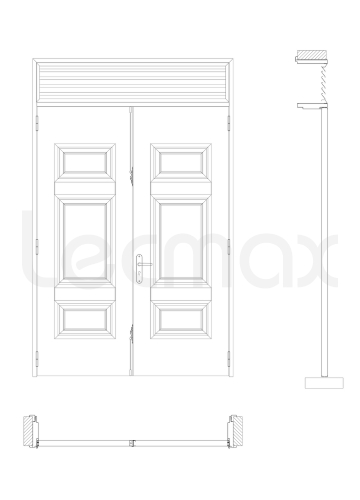 Cửa thép vân gỗ 2 cánh LM402