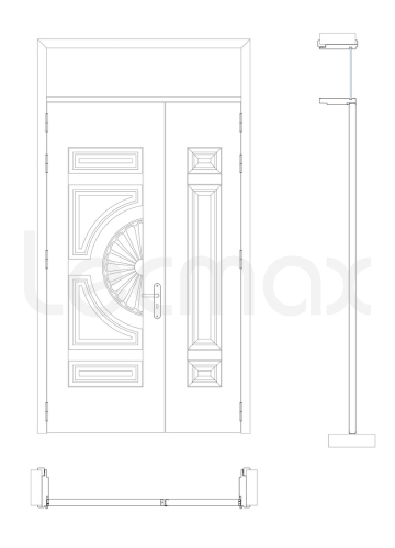 Cửa thép vân gỗ lm407