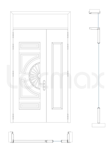 Cửa thép vân gỗ 2 cánh lm408