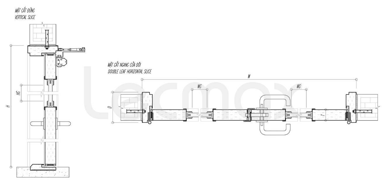 bản vẽ kỹ thuật cửa thép chống cháy mở 1 chiều