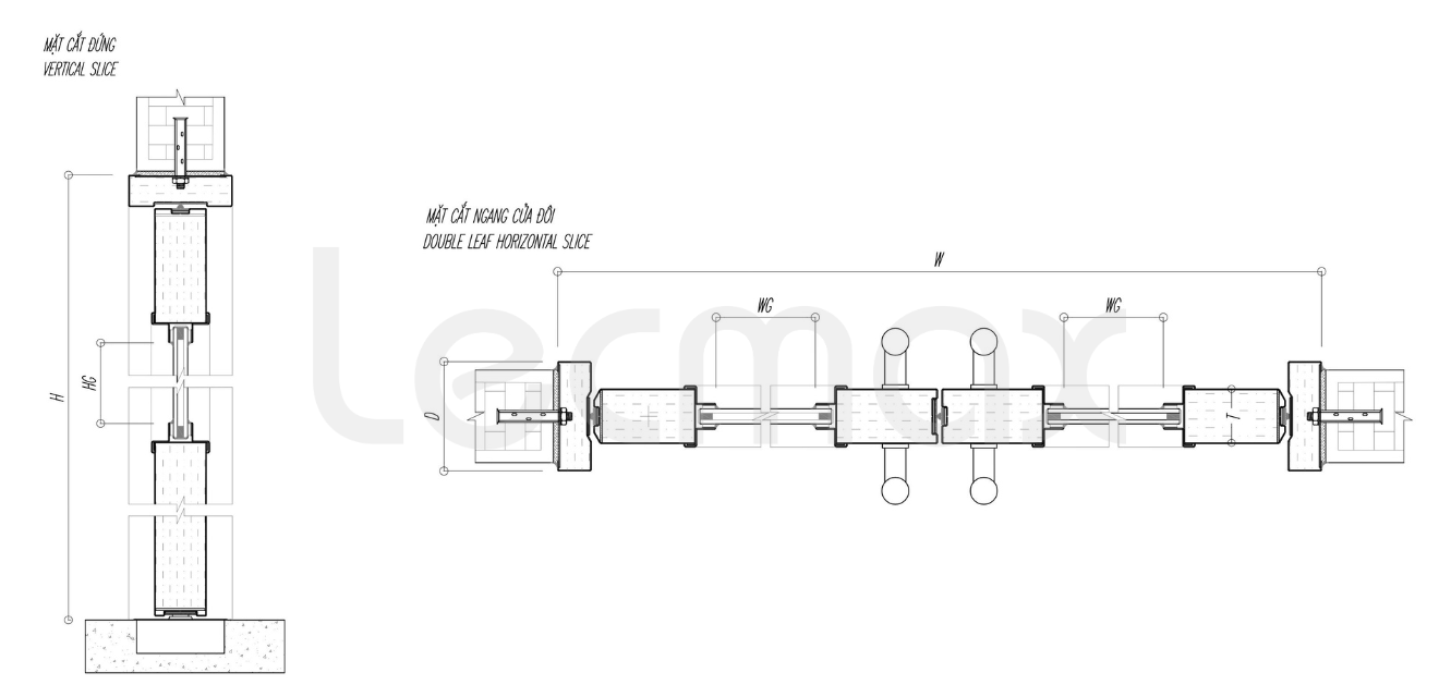 bản vẽ kỹ thuật cửa thép chống cháy mở 2 chiều