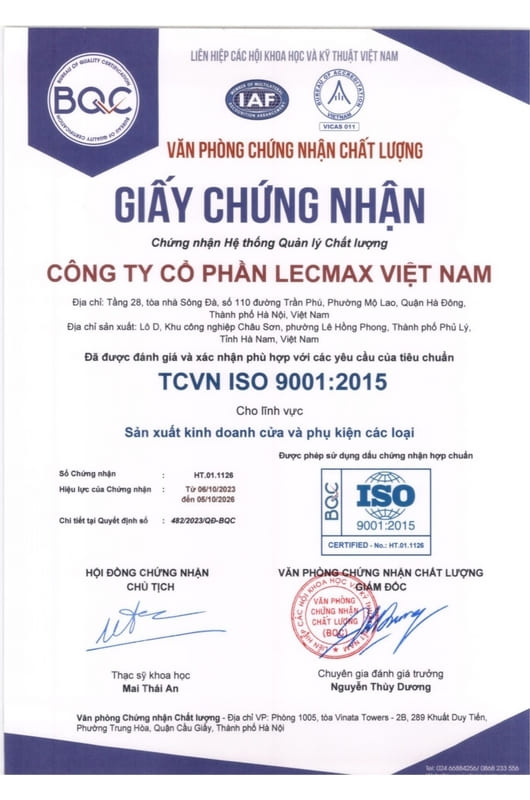 CHỨNG NHẬN ISO
